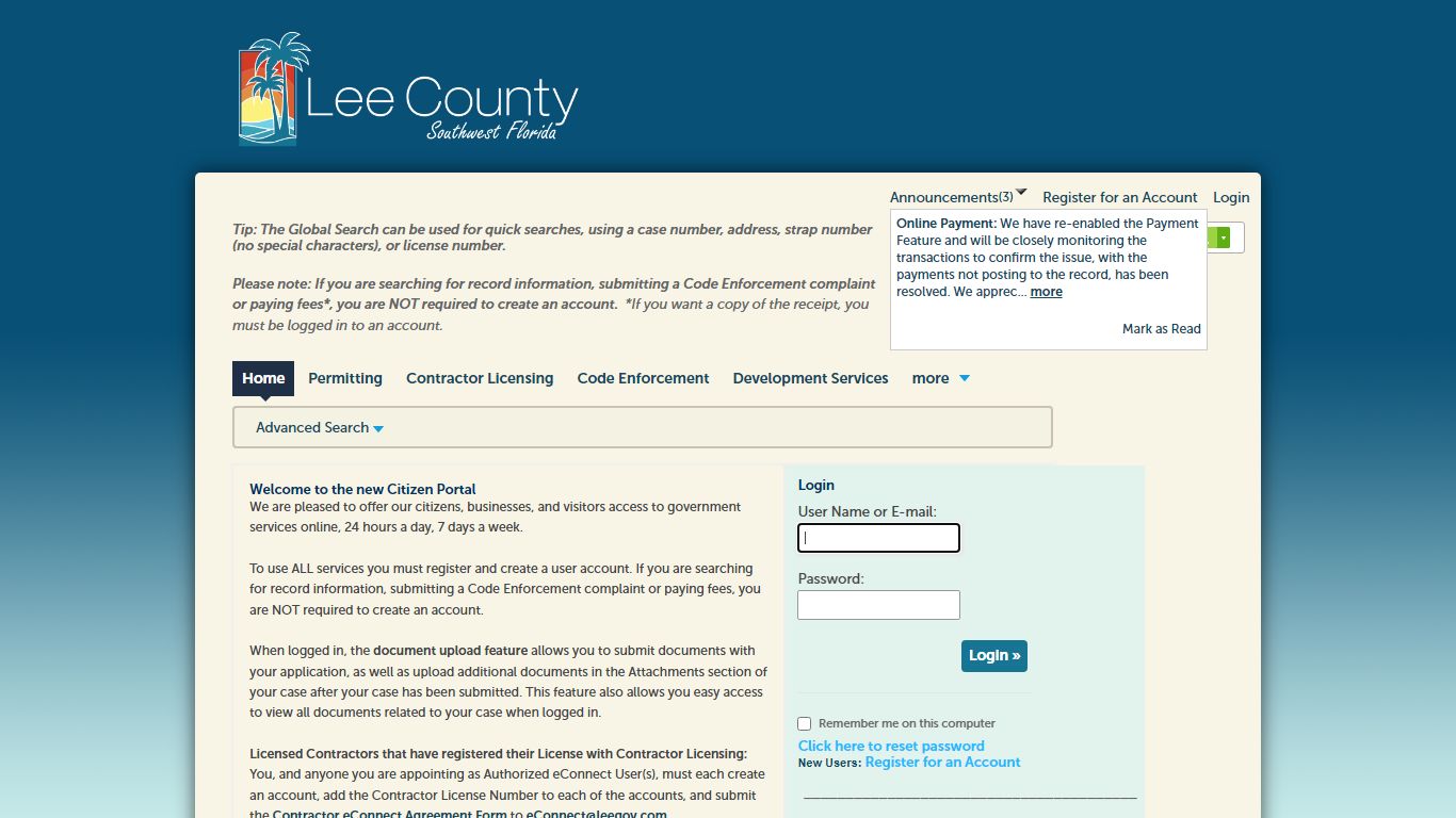 Accela Citizen Access - Lee County, Florida